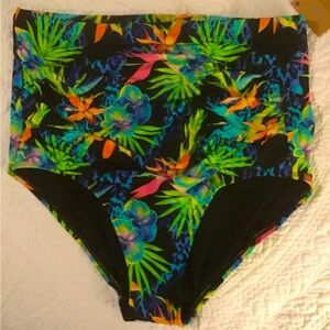 NWT Tropical Shirred High Waist Bikini Bottom Size 18W